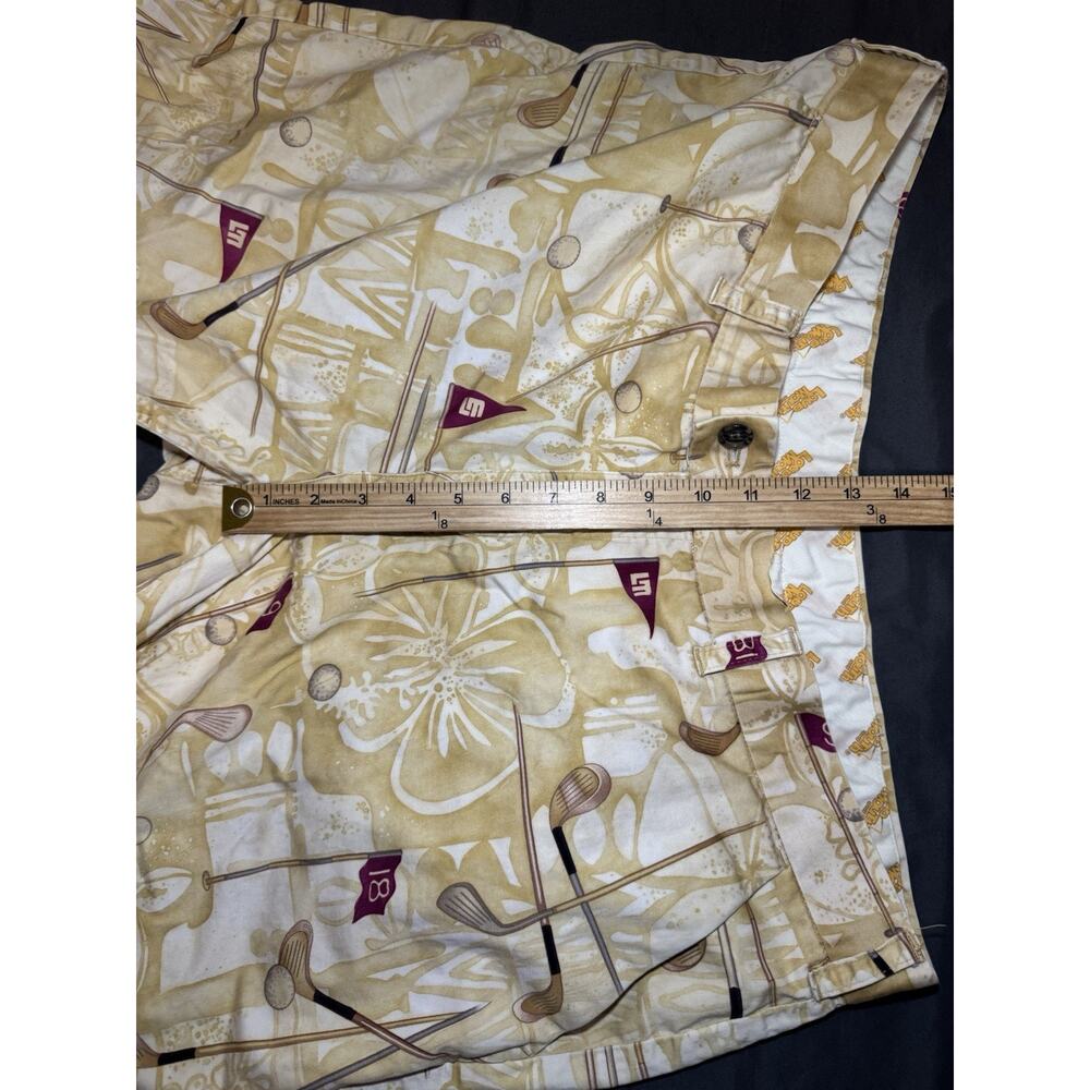 Loudmouth Golf Shorts Mens 40 Novelty Yellow Graphic Print 11” Inseam Preppy - Picture 5 of 11